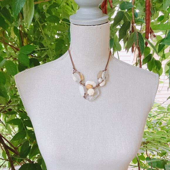 Silpada Sterling Cluster Necklace Quartz Magnesite Calcite Pearl Cord N2201 - Picture 6 of 13